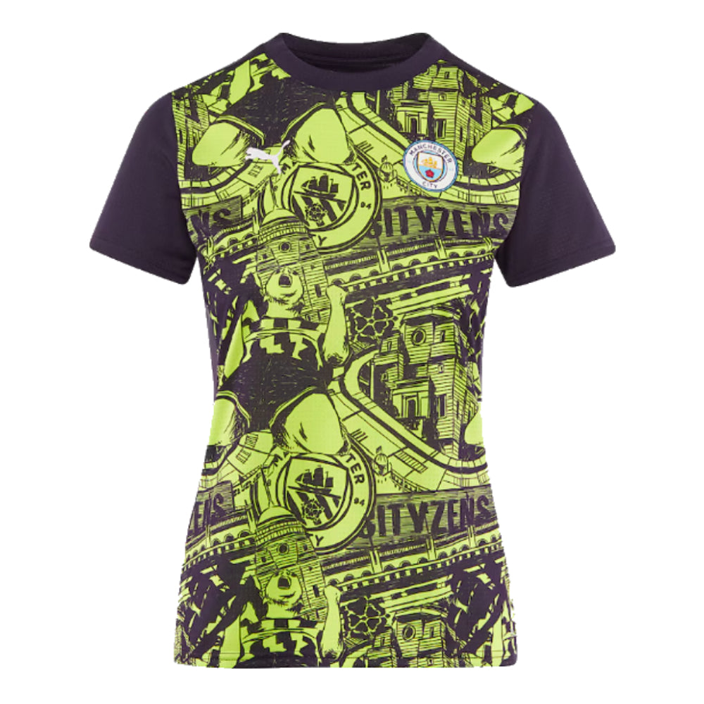 2024-2025 Man City Pre-Match Shirt (Yellow Glow) - Womens_0