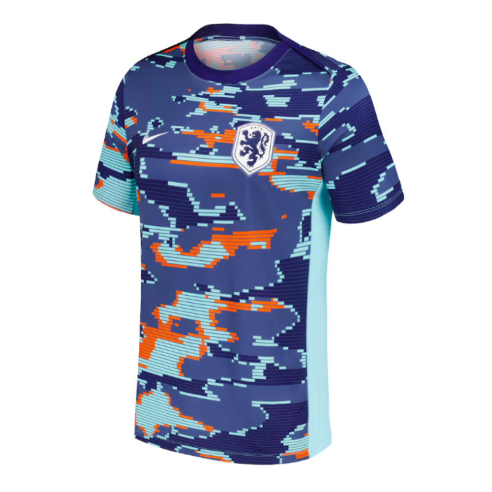 2024-2025 Netherlands Pre-Match Training Shirt (Blue) - Kids_0