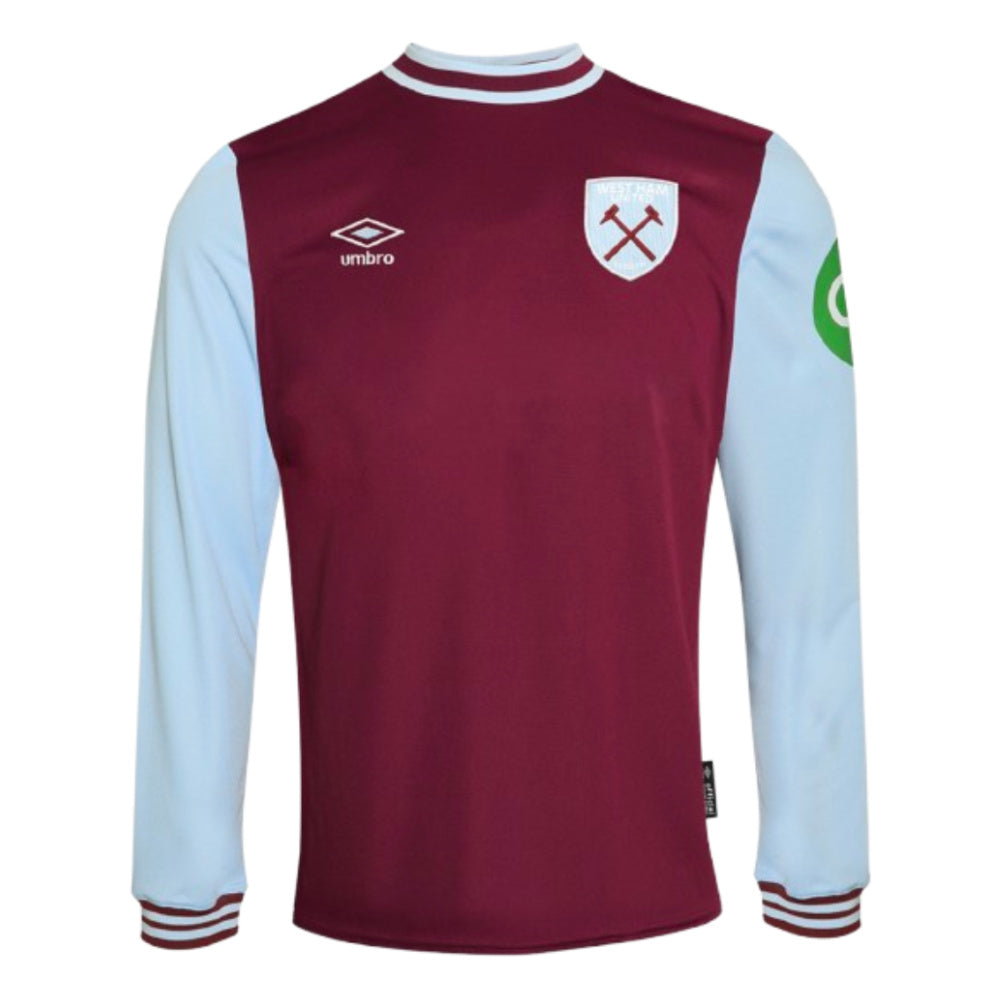 2024-2025 West Ham Long Sleeve Home Shirt (Kids)_0