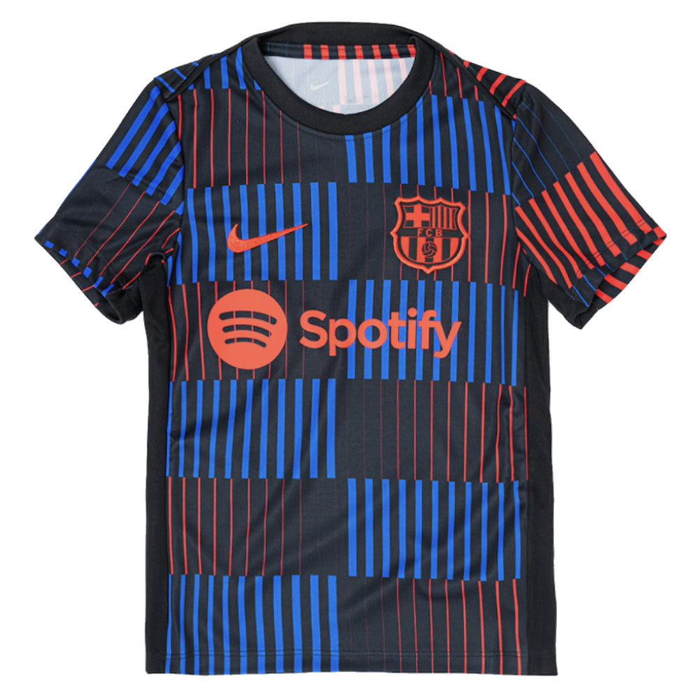 2024-2025 Barcelona Pre-Match Away Shirt (Navy) - Kids_0