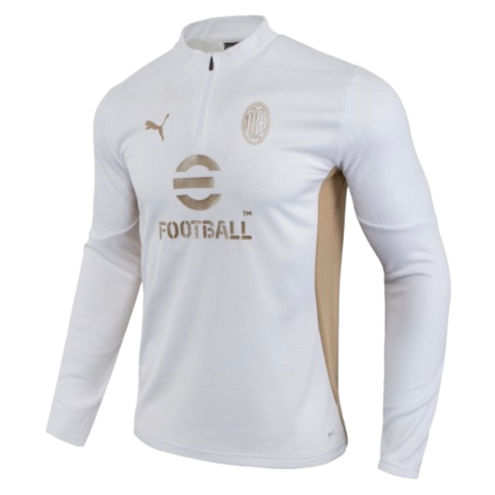 2024-2025 AC Milan Training 1/4 Zip Top (White)_0