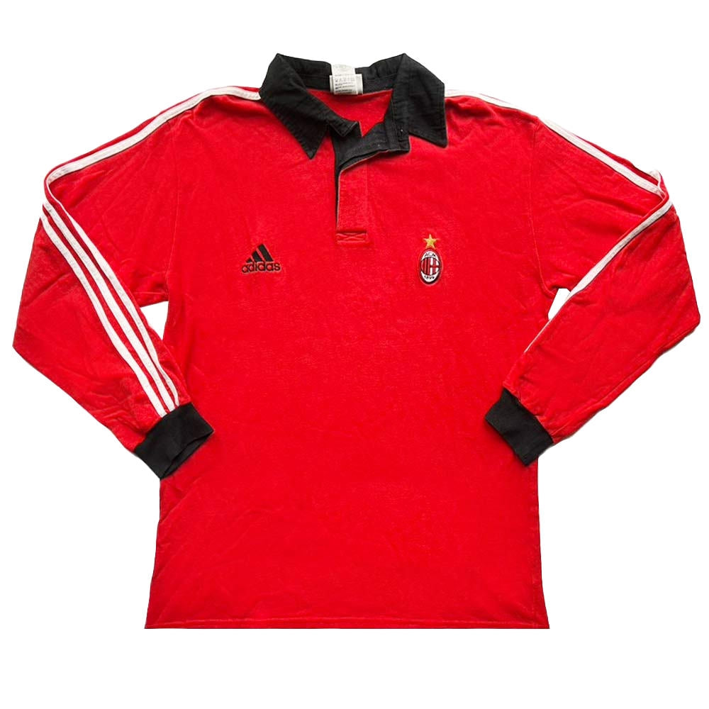 AC Milan 2004 Adidas Long Sleeve Polo Shirt ((Excellent) M)_0