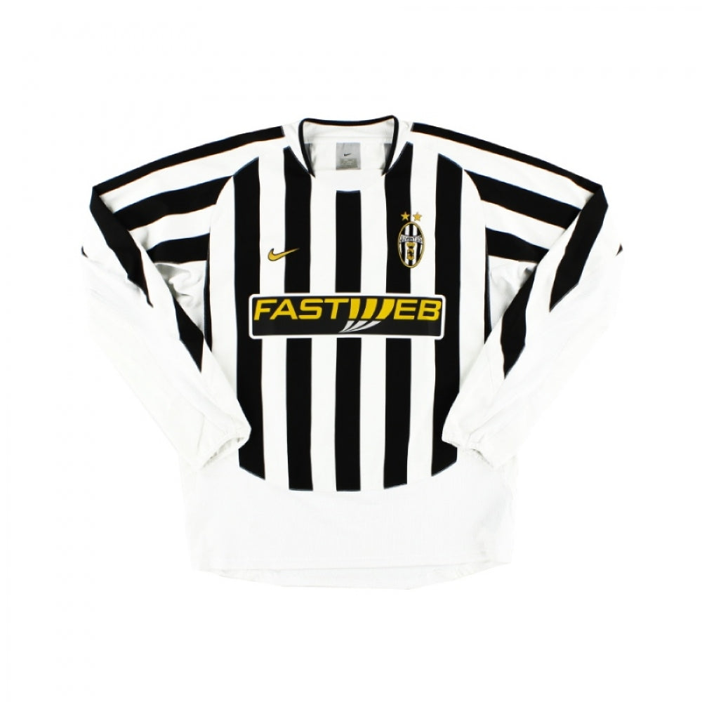 Juventus 2003-04 Long Sleeve Home Shirt (M) (Very Good)_0
