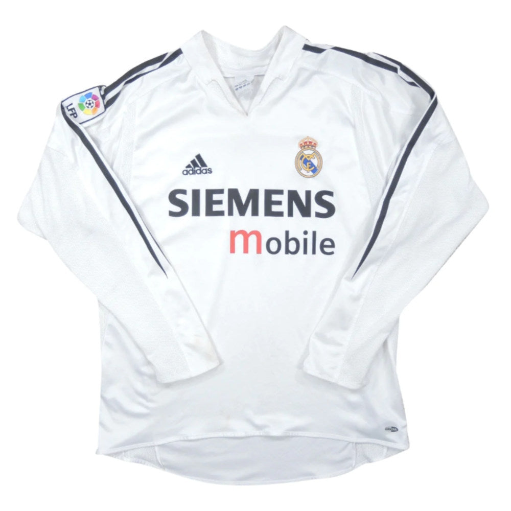Real Madrid 2004-05 Long Sleeve Home Shirt (M) (Excellent)_0