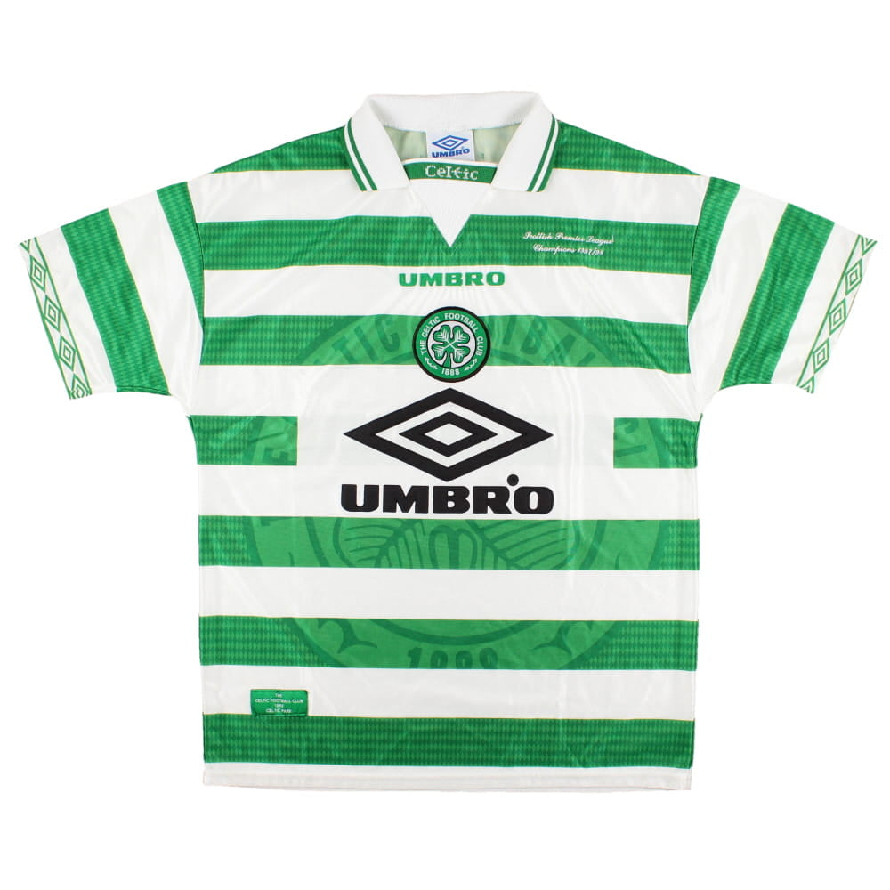 Celtic 1997-99 Home Shirt (League Winners Embroidery) (M) (Excellent)_0