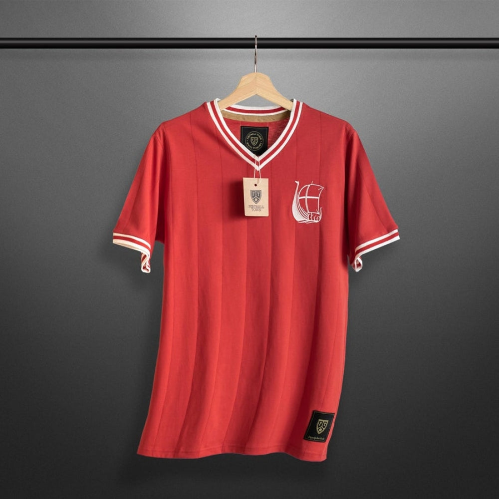 Vintage Denmark De Rød-hvide Soccer Jersey_0