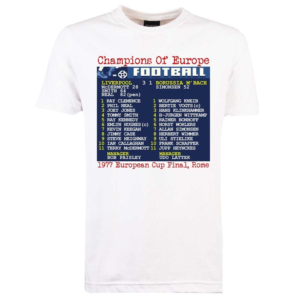 1977 European Cup Final (Liverpool) Retrotext t-shirt - White_0