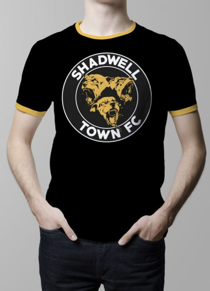 Shadwell Town T-shirt - Black/Amber Ringer_0