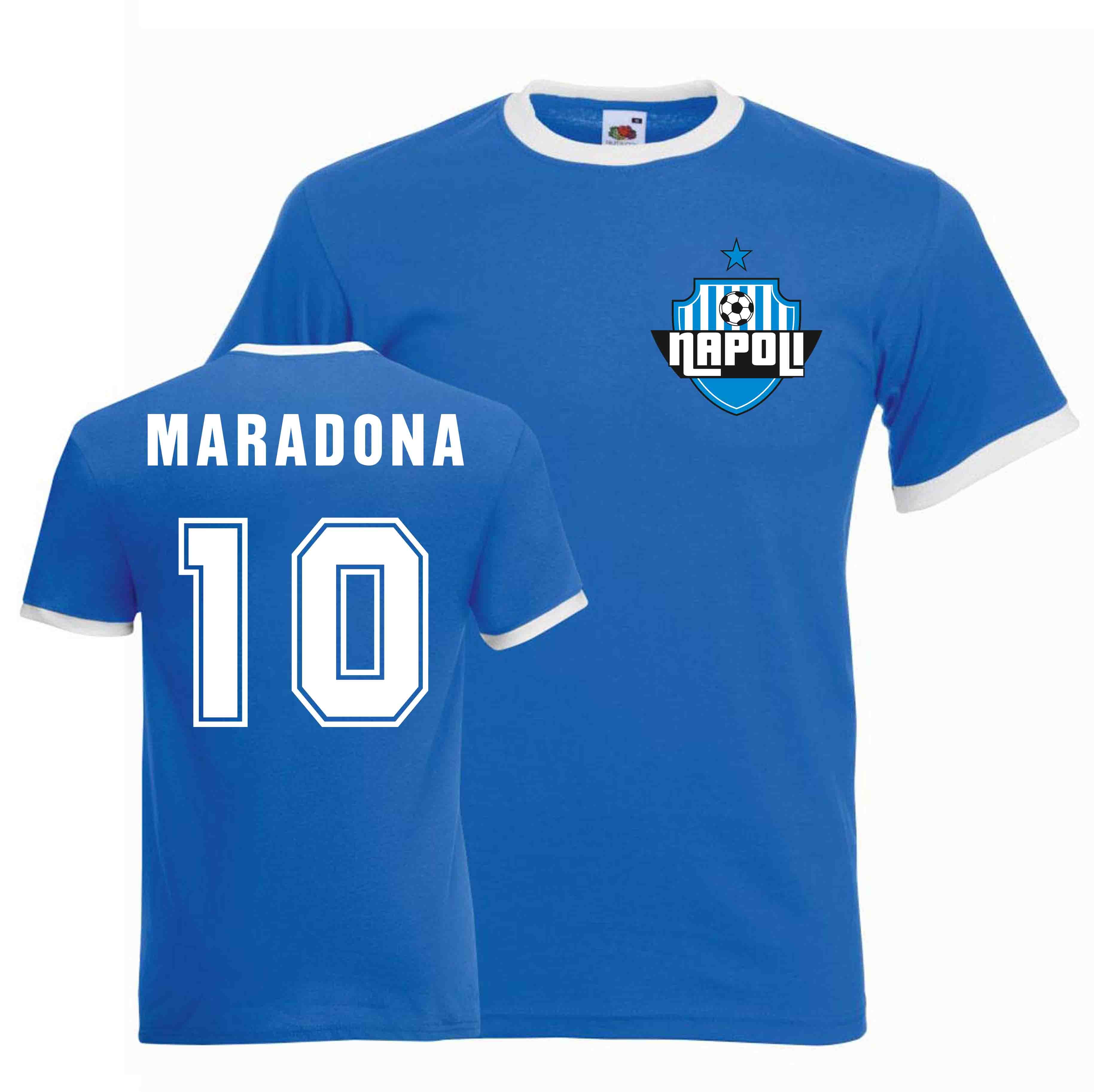 Diego Maradona Napoli Ringer Tee (blue)_0