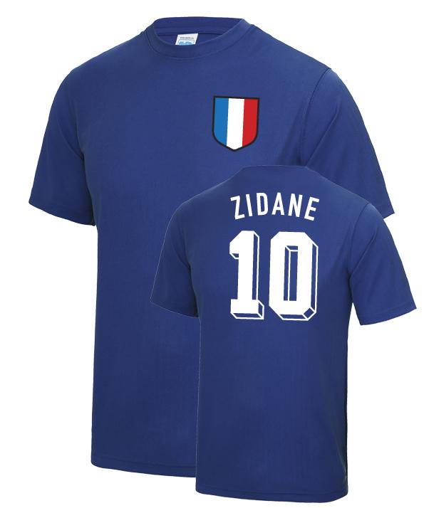 Zinedine Zidane France WC Football T Shirt - Blue_0