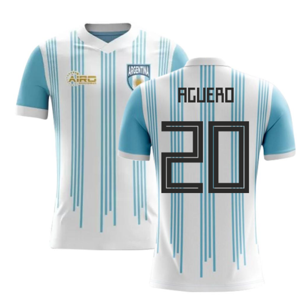 2023-2024 Argentina Home Concept Football Shirt (Aguero 20) - Kids_0