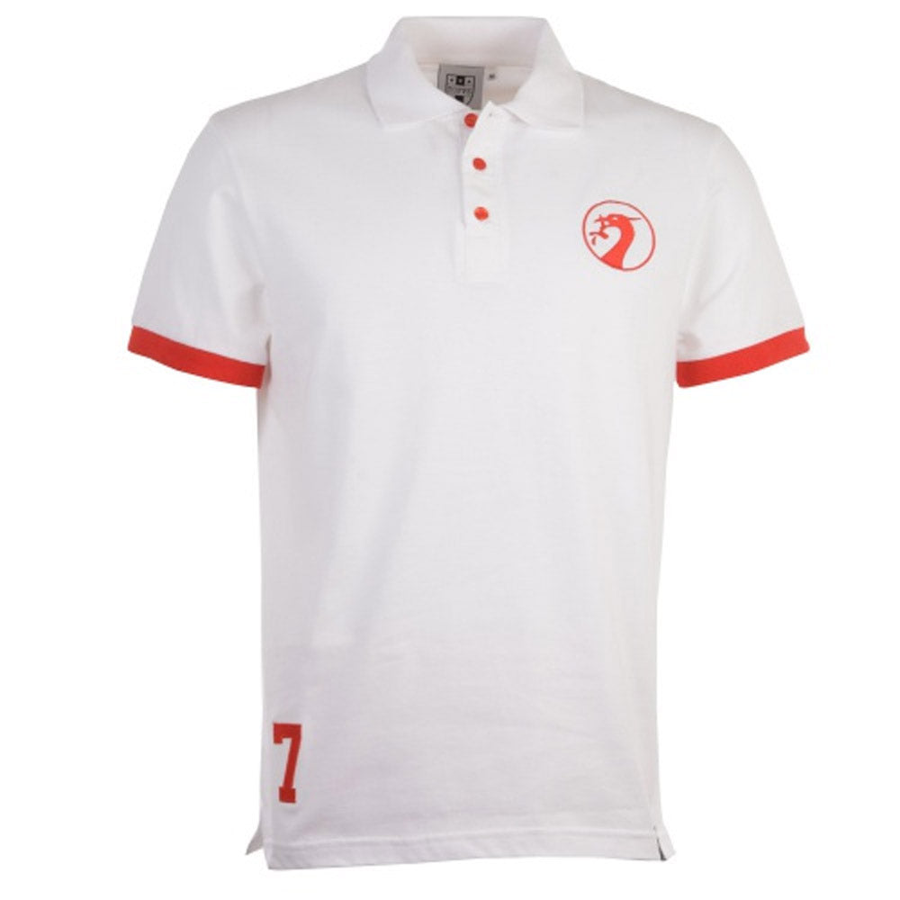 Liverpool Number 7 Retro White Polo Shirt_0