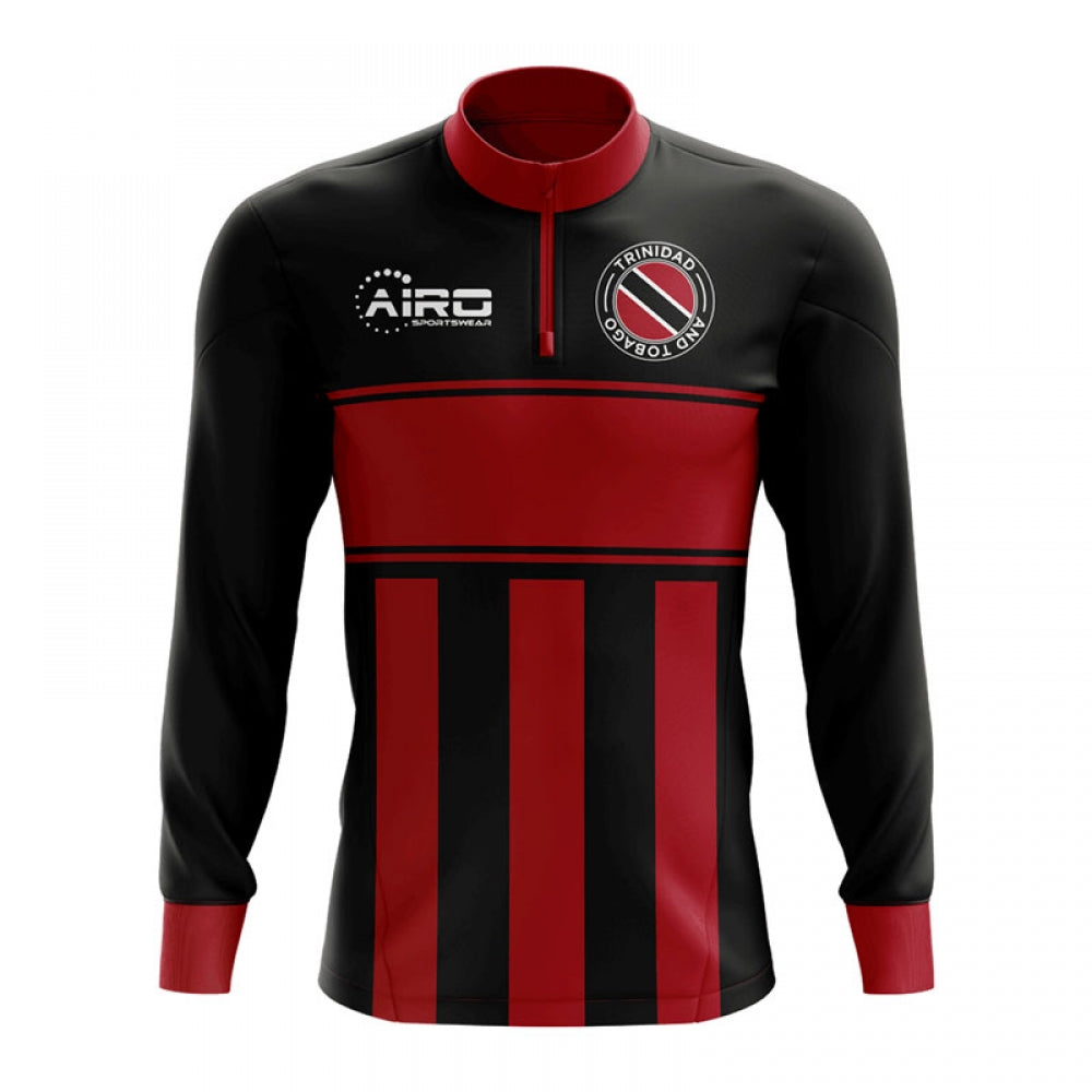 Trinidad and Tobago Concept Football Half Zip Midlayer Top (Black-Red)_0