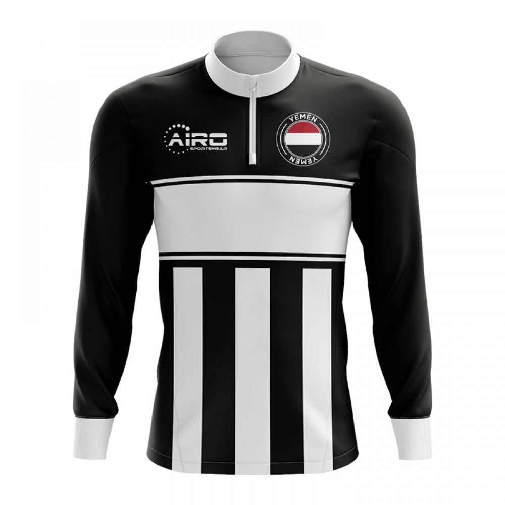 Yemen Concept Football Half Zip Midlayer Top (Black-White)_0