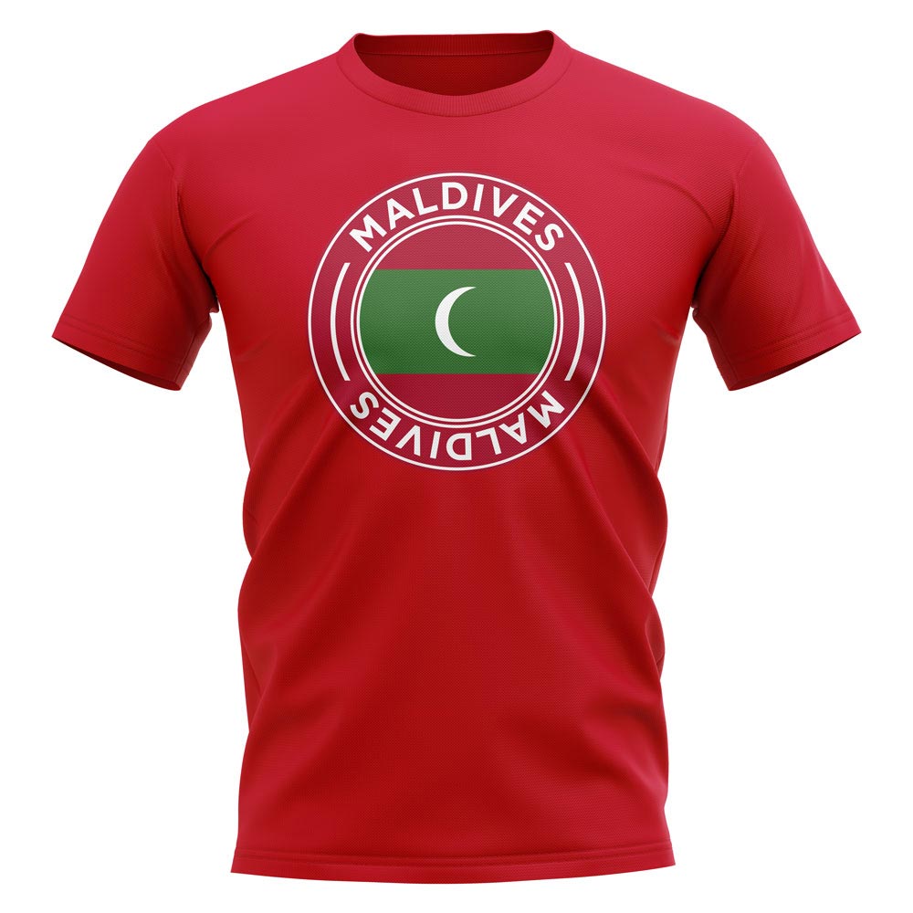 Maldives Football Badge T-Shirt (Red)_0