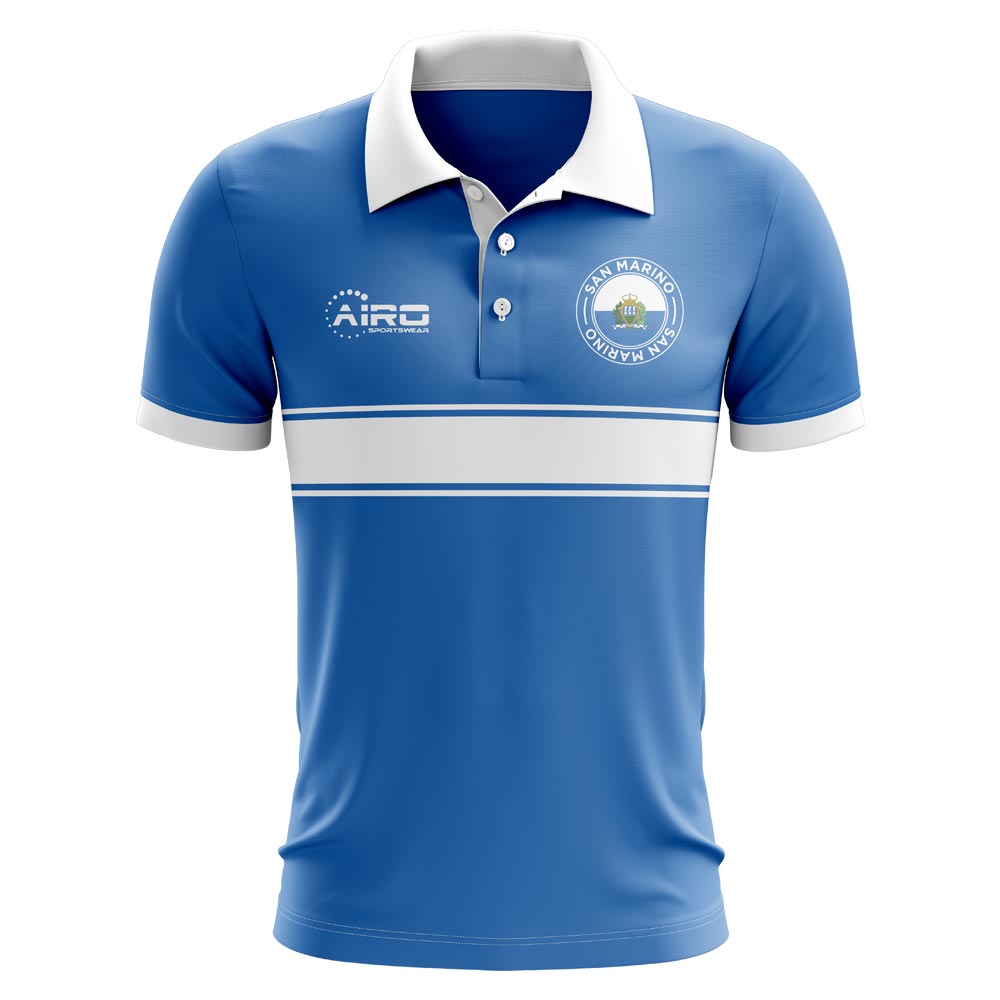 San Marino Concept Stripe Polo Shirt (Blue)_0