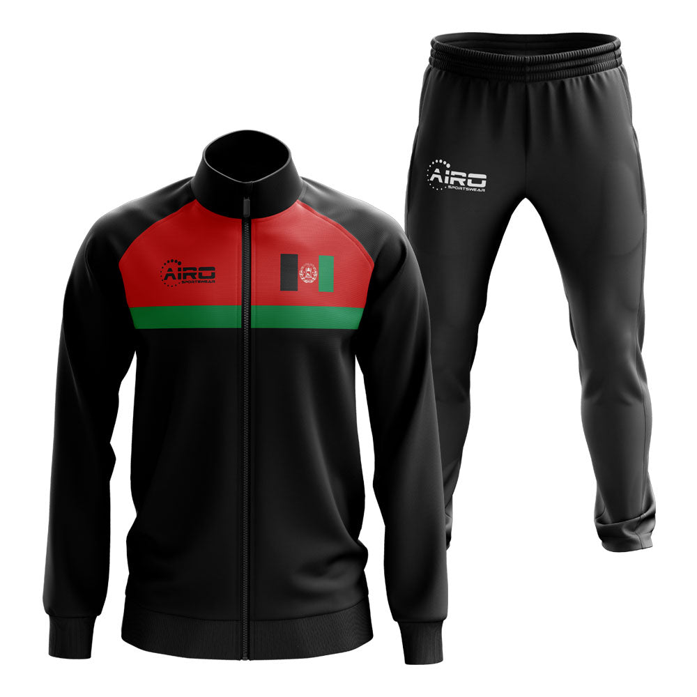 Afghanistan Concept Football Tracksuit (Black)_0