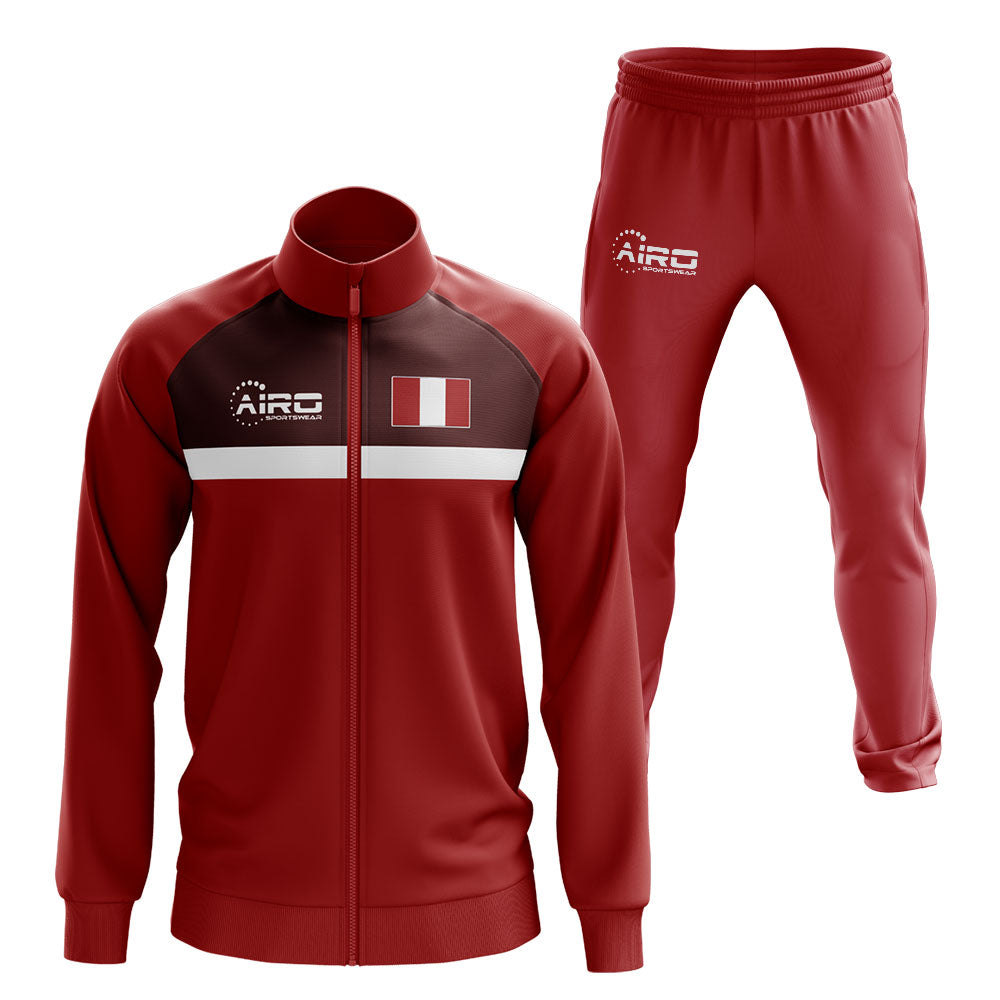 Peru Concept Football Tracksuit (Red)_0