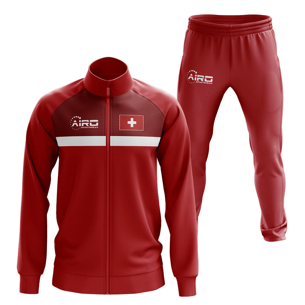 Switzerland Concept Football Tracksuit (Red)_0