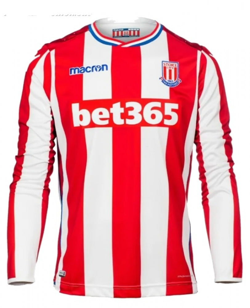 Stoke City 2017-18 Long Sleeve Home Shirt ((Excellent) 4XL)_0