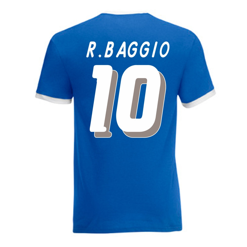 Roberto Baggio Italy Ringer Tee (blue)_0