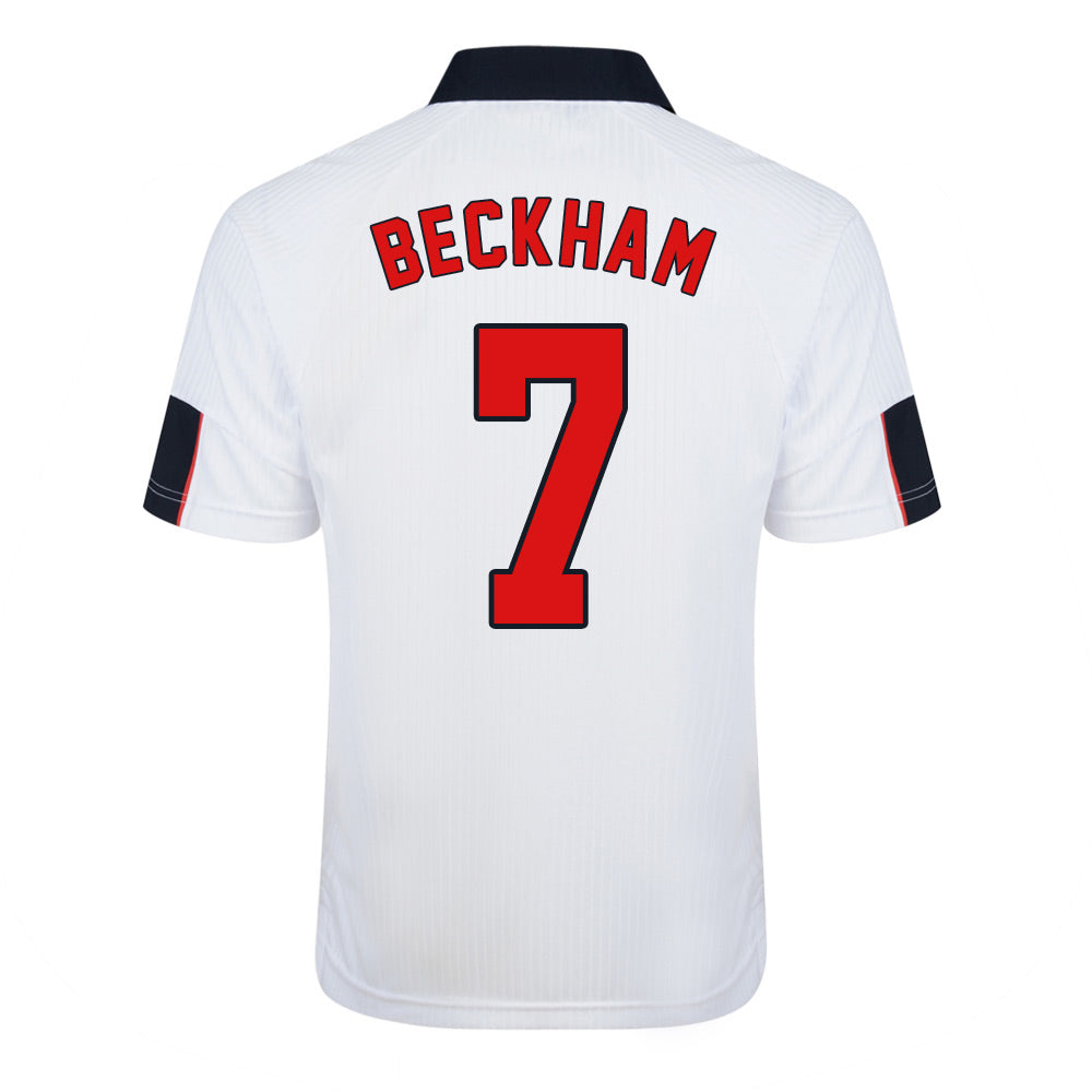 Score Draw England World Cup 1998 Home Shirt (Beckham 7)_0