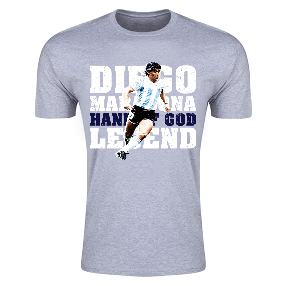 Diego Maradona Hand of God Legend T-Shirt (Grey)_0