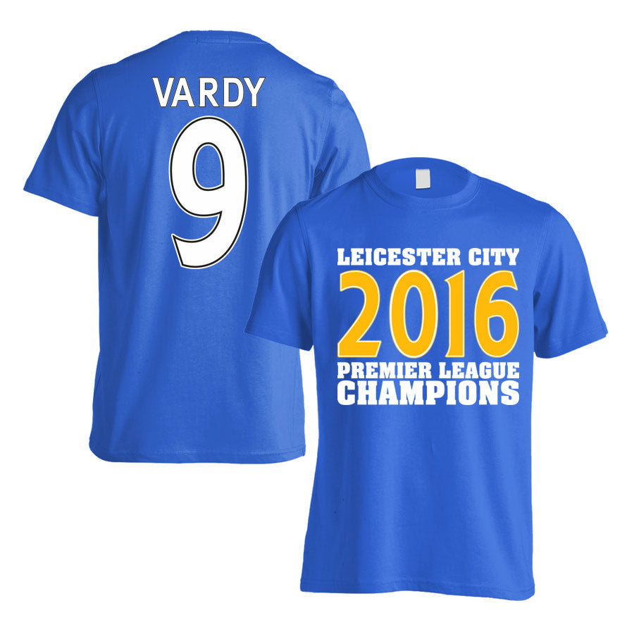 Leicester City 2016 Premier League Champions T-Shirt (Vardy 9) Blue - Kids_0