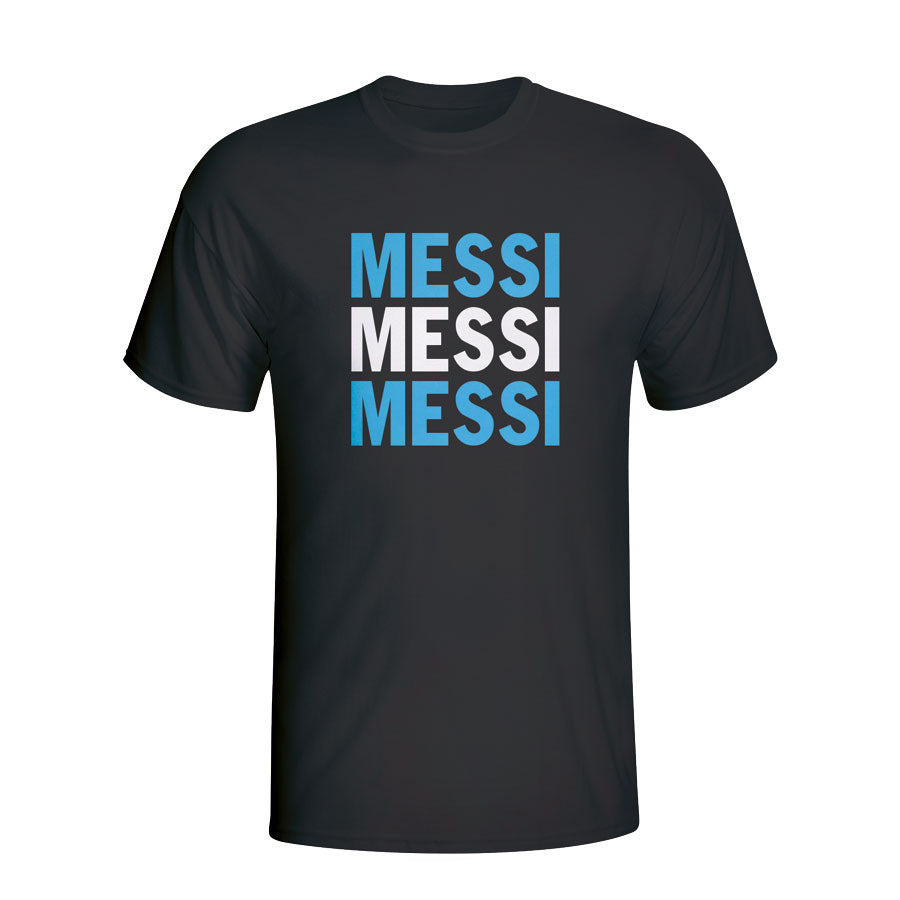 Lionel Messi Argentina Player Flag T-shirt (black) - Kids_0