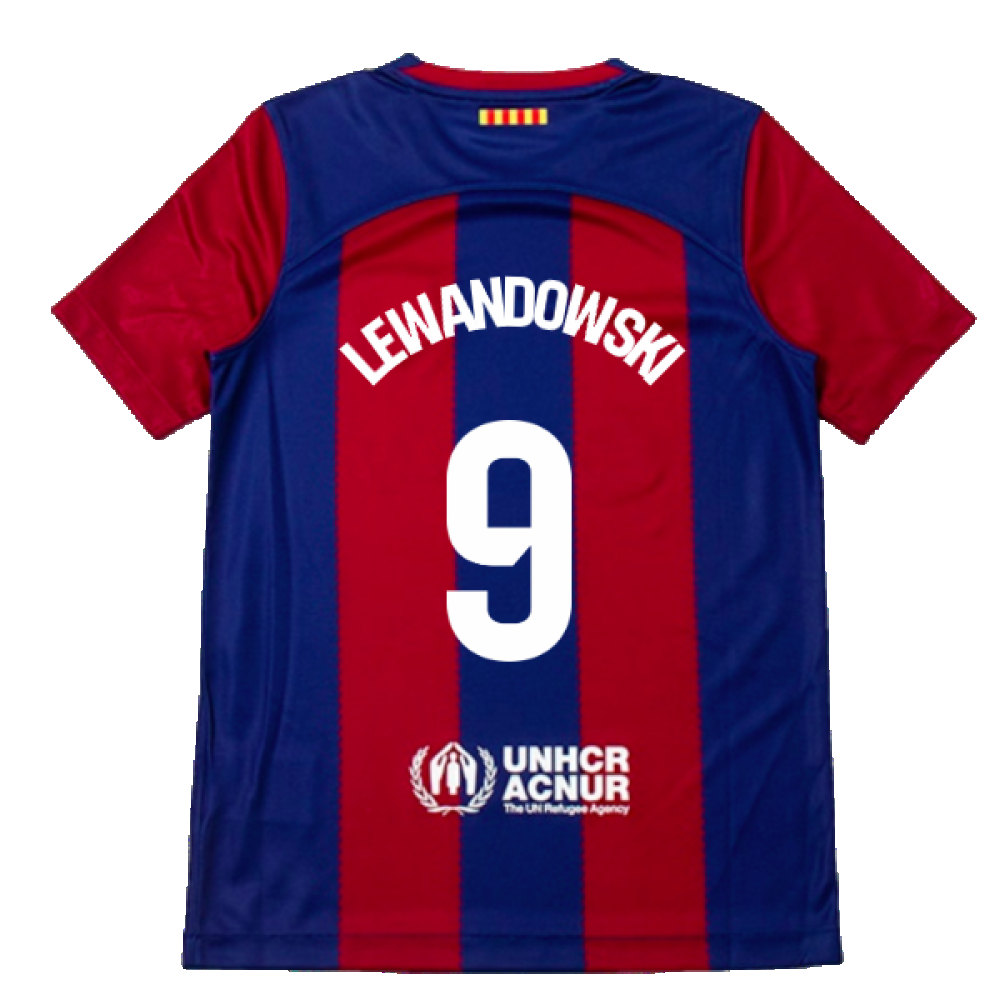 2023-2024 Barcelona Home Shirt (Kids) (Lewandowski 9)_2