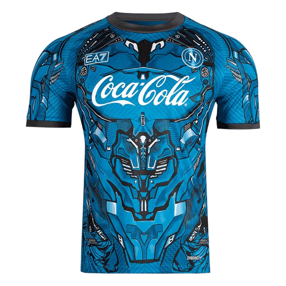 EA7 SSCナポリ 迷彩シャツ コカ・コーラ ユニフォーム SSC Napoli 2025/26 Pre-Match Jersey - Blue