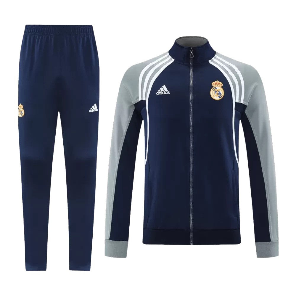 Real Madrid 2025/26 Jacket Tracksuit - Navy & Grey