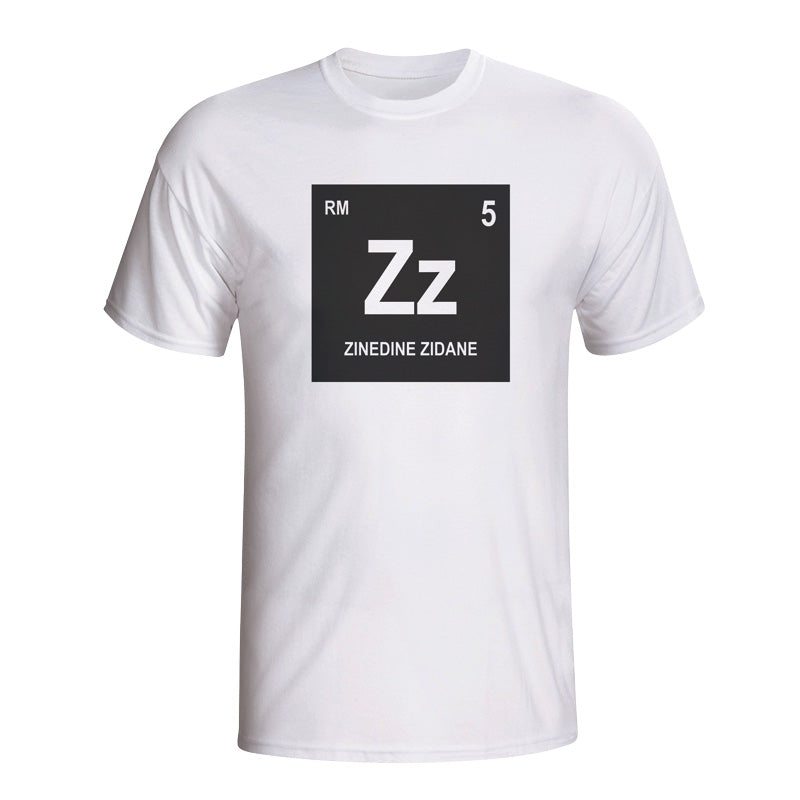 Zinedine Zidane Real Madrid Periodic Table T-shirt (white) - Kids_0