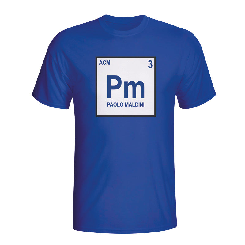 Paolo Maldini Italy Periodic Table T-shirt (blue)_0