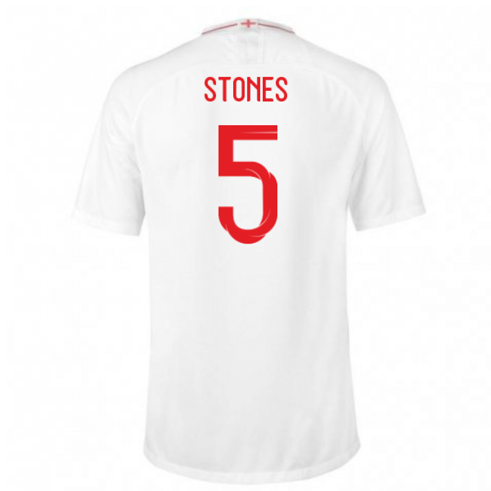 2018-2019 England Home Nike Football Shirt (Stones 5)_0