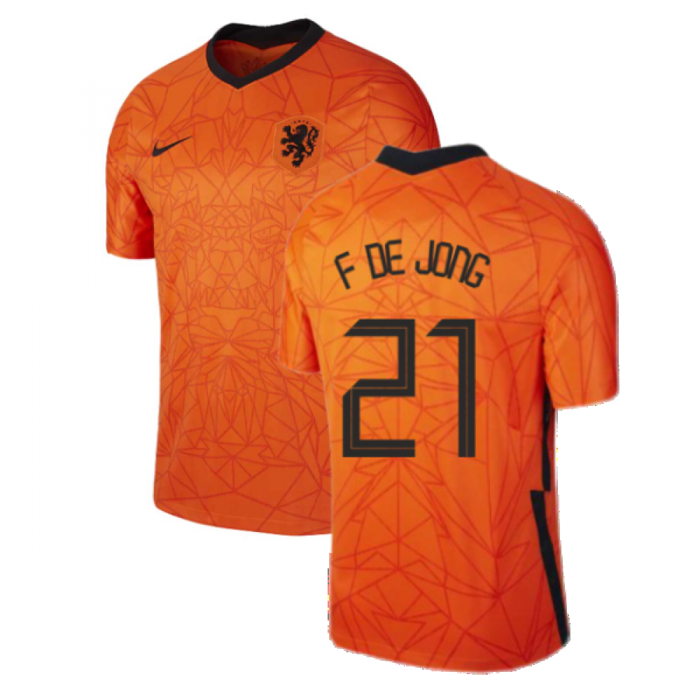 2020-2021 Holland Home Nike Football Shirt (Kids) (F DE JONG 21)_0