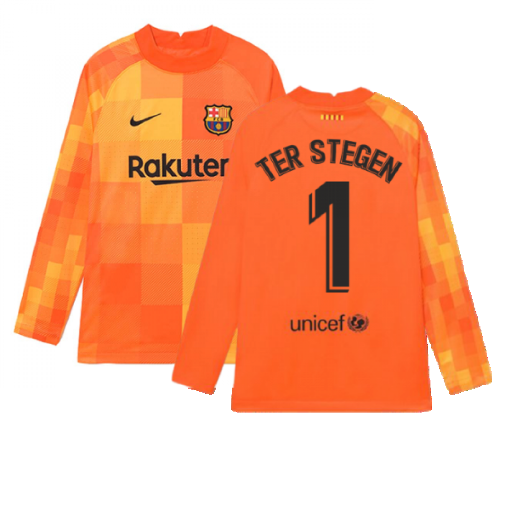 2021-2022 Barcelona Home Goalkeeper Shirt (Orange) (TER STEGEN 1)_0