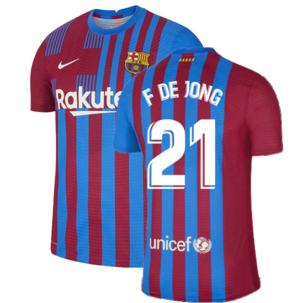 2021-2022 Barcelona Vapor Match Home Shirt (F DE JONG 21)_0