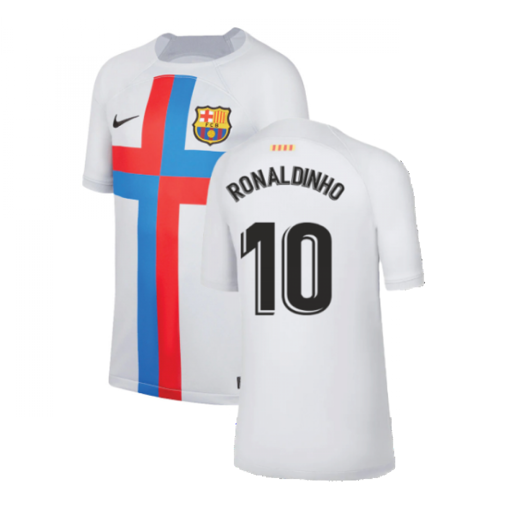 2022-2023 Barcelona Third Shirt (Kids) (RONALDINHO 10)_0