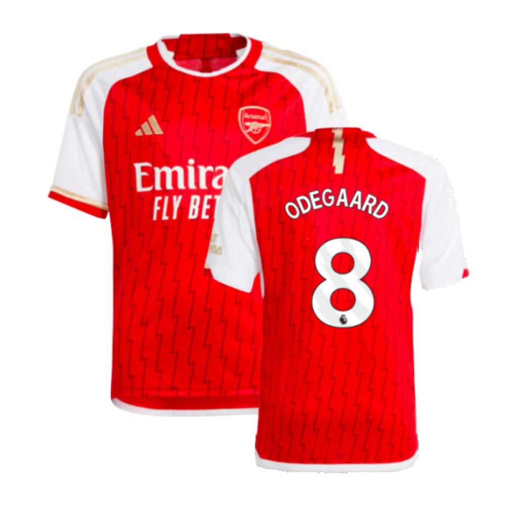 2023-2024 Arsenal Home Shirt (Kids) (Odegaard 8)_0