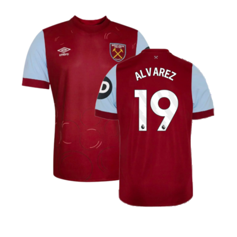 2023-2024 West Ham Home Shirt (Kids) (ALVAREZ 19)_0