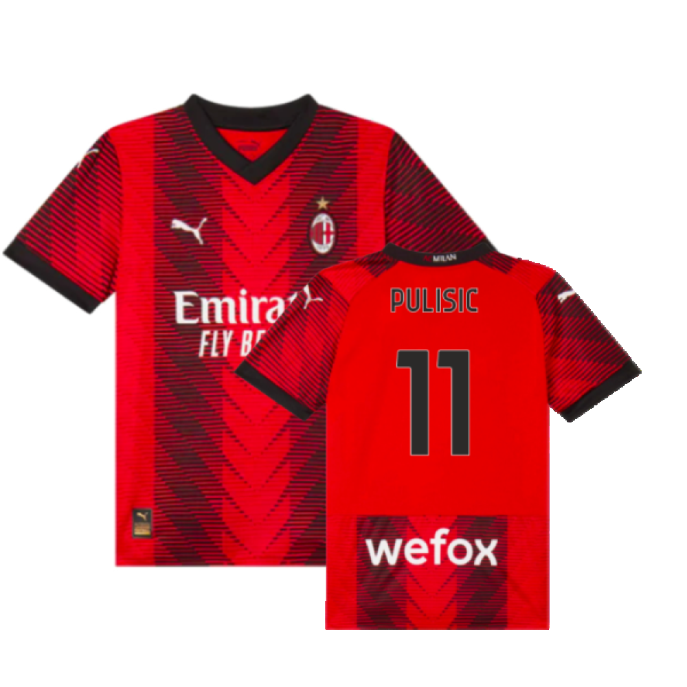 2023-2024 AC Milan Home Shirt (Kids) (Pulisic 11)_0