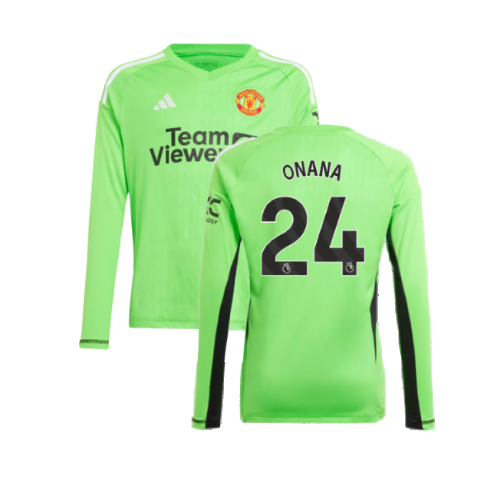 2023-2024 Man Utd Home Goalkeeper Shirt (Solar Green) - Kids (Onana 24)_0