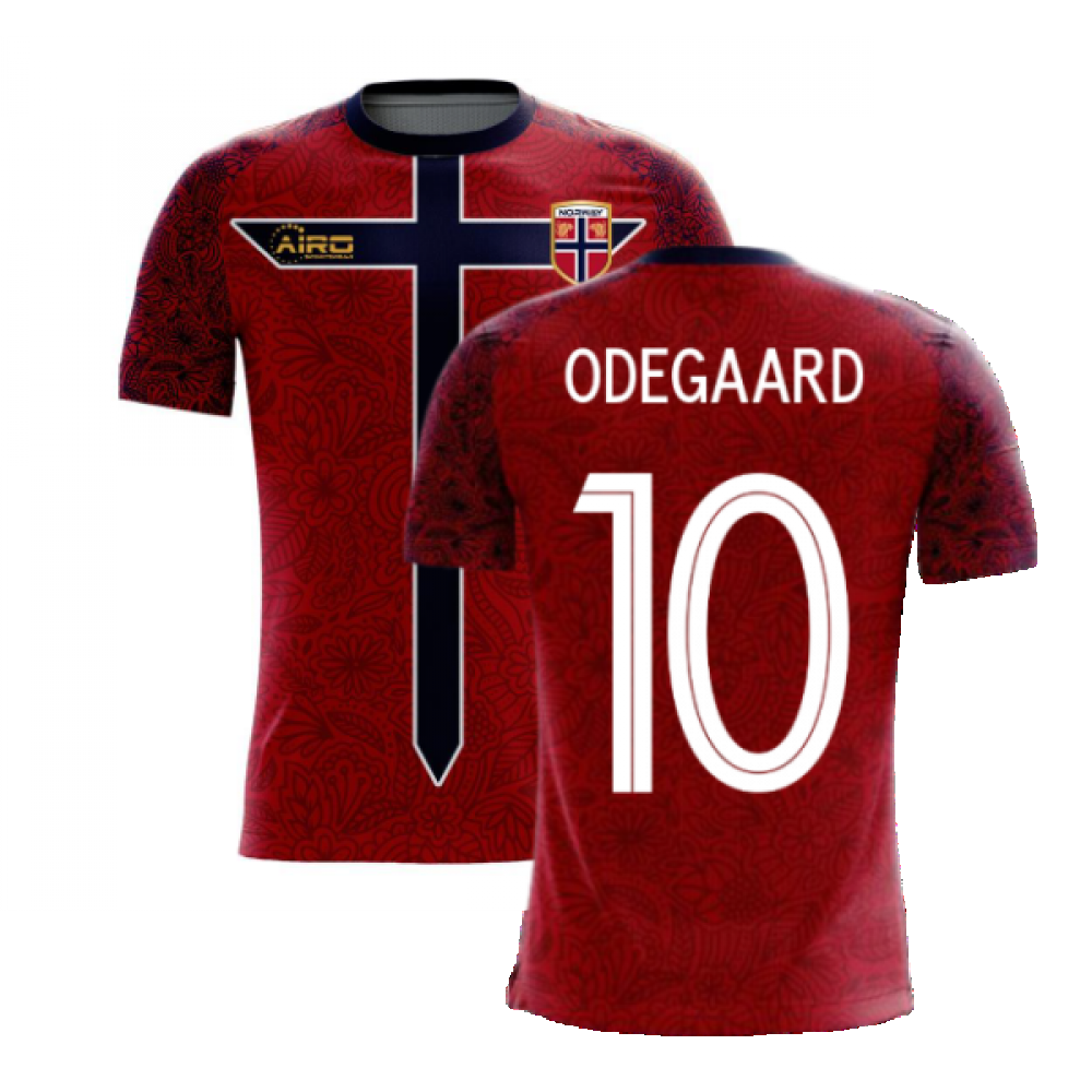 Norway 2023-2024 Home Concept Football Kit (Airo) (ODEGAARD 10)_0