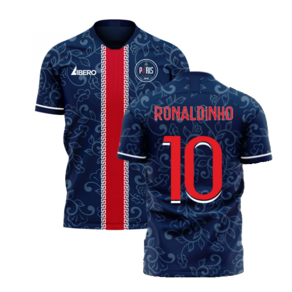 Paris 2023-2024 Home Concept Football Kit (Libero) (RONALDINHO 10)_0