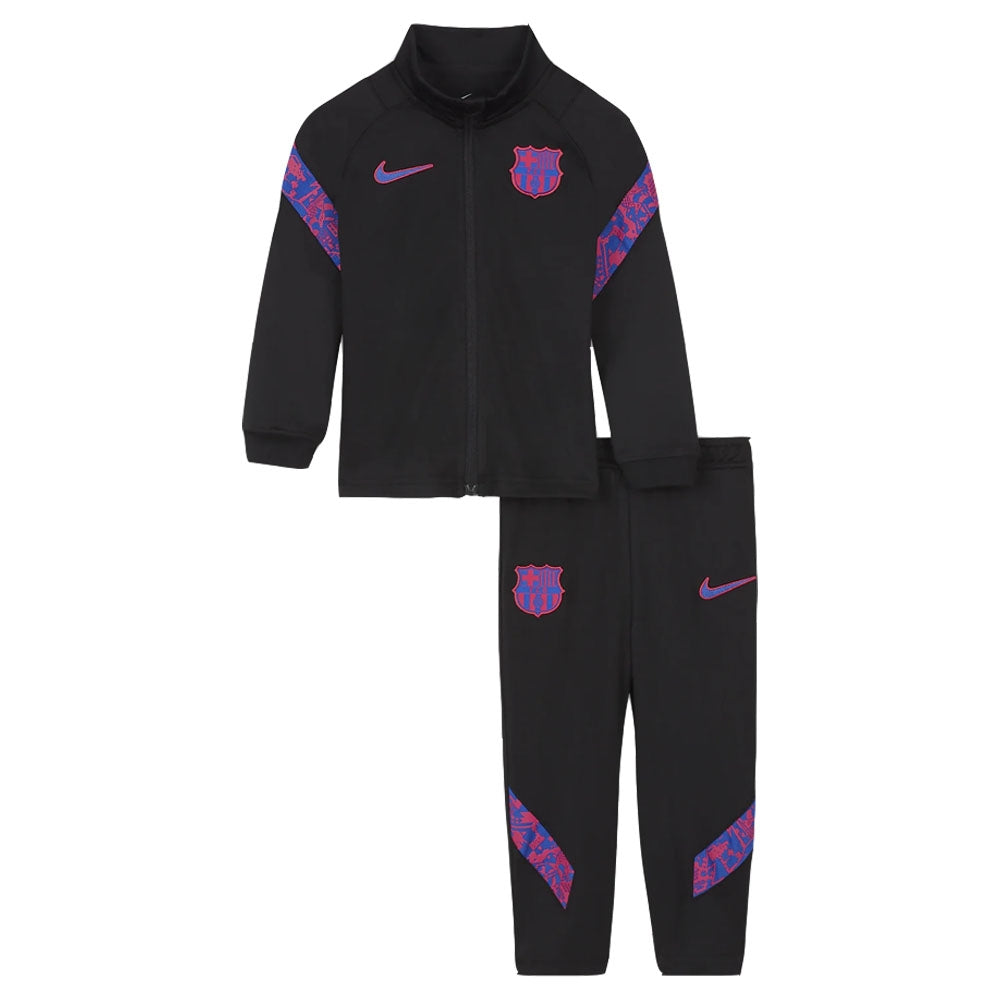 2021-2022 Barcelona Strike Tracksuit (Black) - Little Boys_0