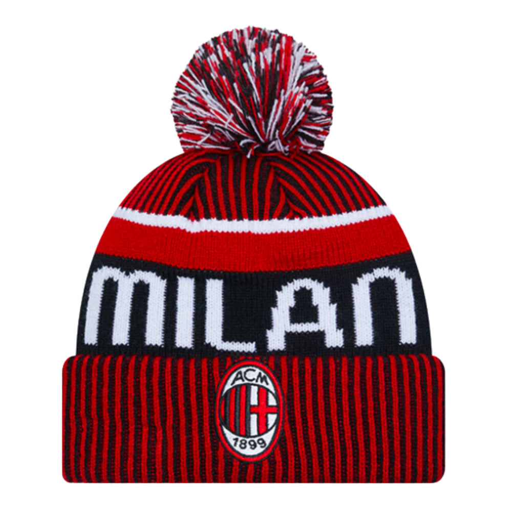 2023-2024 AC Milan Bobble Knit Beanie Hat (Red)_0