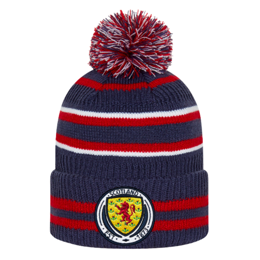 Scotland Stripe Navy Bobble Beanie_0