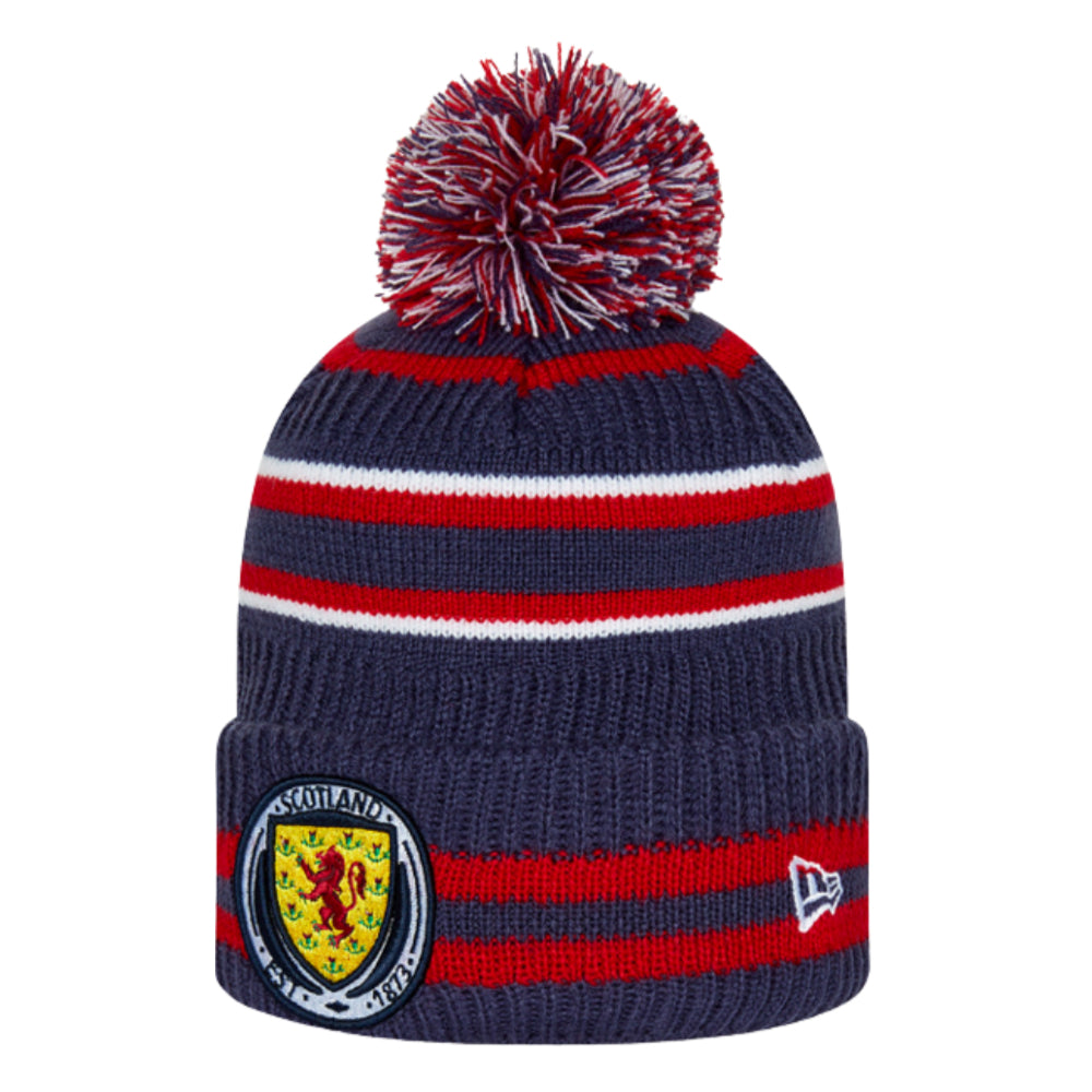 Scotland Stripe Navy Bobble Beanie_1