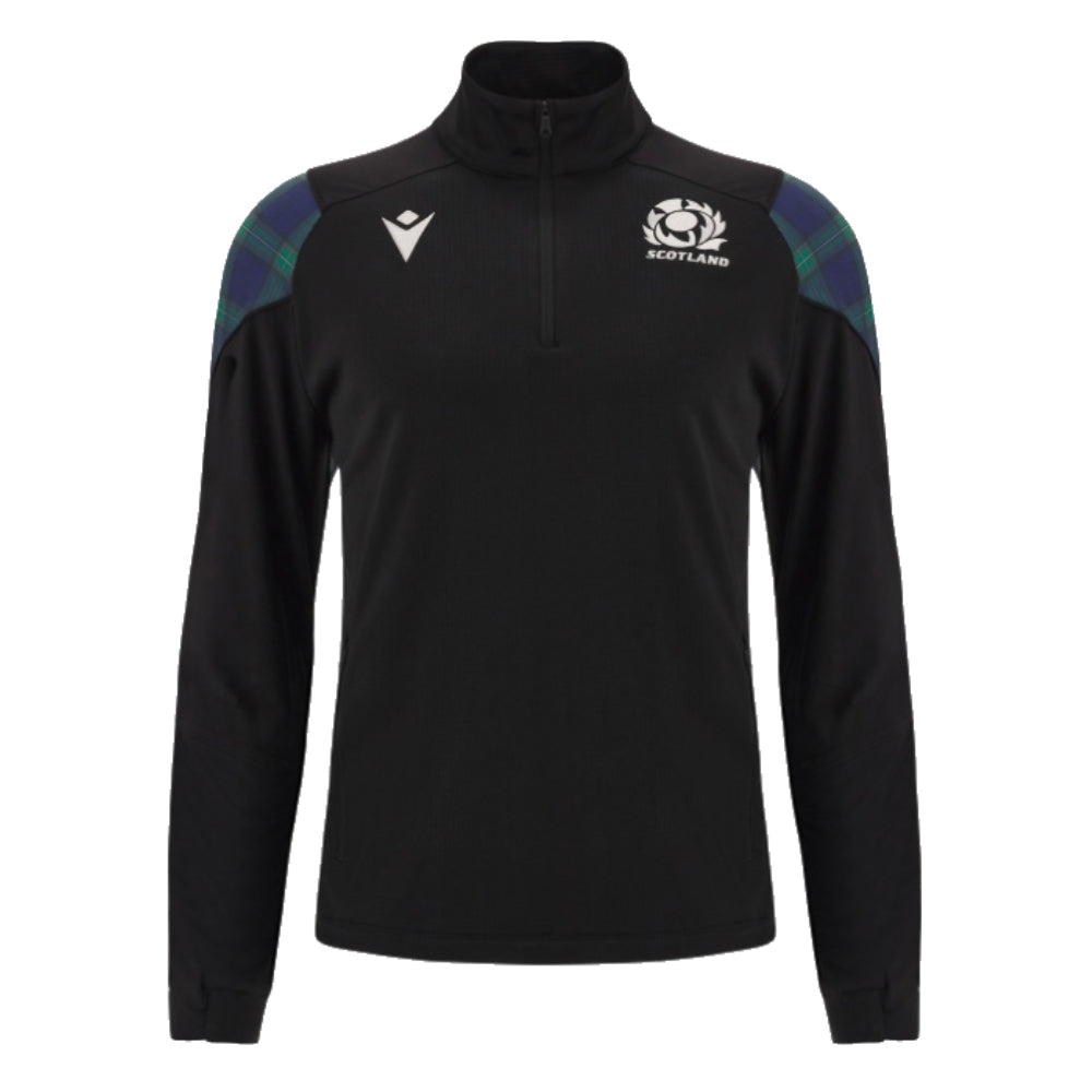 2023-2024 Scotland Rugby Half Zip Travel Fleece (Black)_0